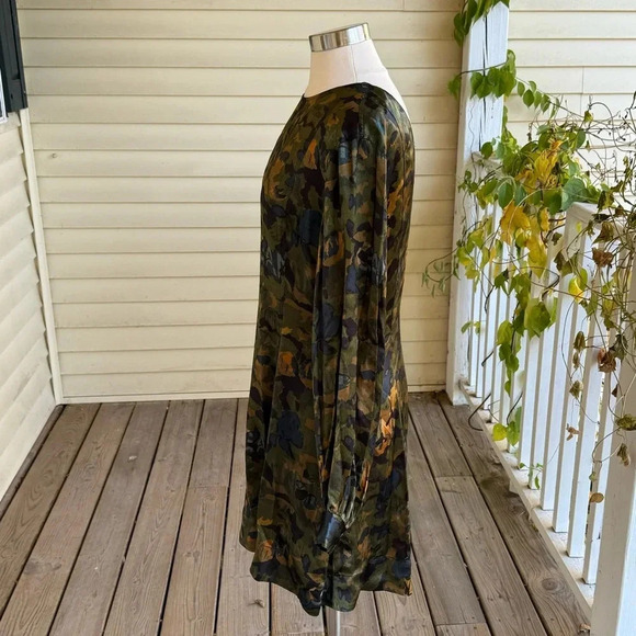 NWT GANNI Heavy Satin Printed Logo Short Dress Size 44 (US 10/12) Olive  *read - Picture 16 of 16